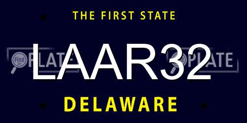 LAAR32 Delaware License Plate