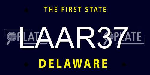 LAAR37 Delaware License Plate