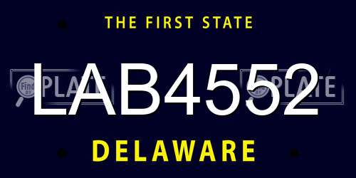 LAB4552 Delaware License Plate