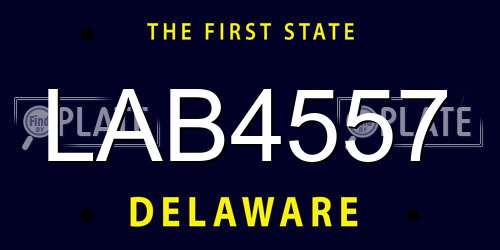 LAB4557 Delaware License Plate