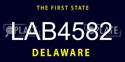 LAB4582 Delaware License Plate