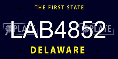 LAB4852 Delaware License Plate