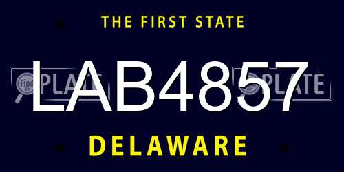LAB4857 Delaware License Plate