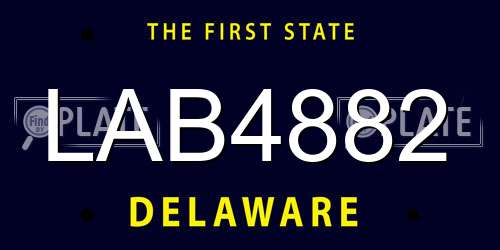 LAB4882 Delaware License Plate