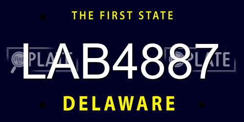 LAB4887 Delaware License Plate