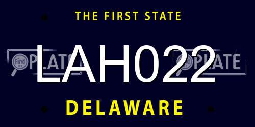 LAH022 Delaware License Plate
