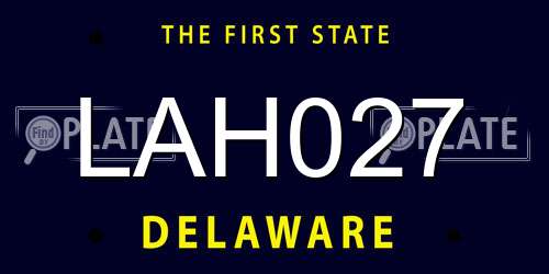 LAH027 Delaware License Plate