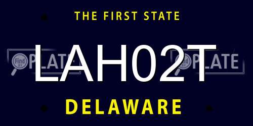 LAH02T Delaware License Plate