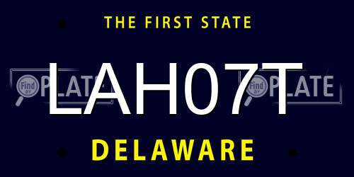 LAH07T Delaware License Plate