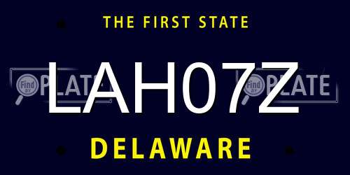 LAH07Z Delaware License Plate