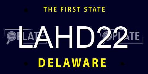 LAHD22 Delaware License Plate