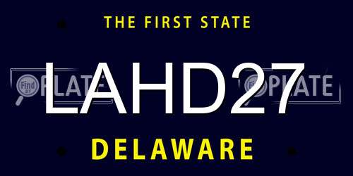 LAHD27 Delaware License Plate