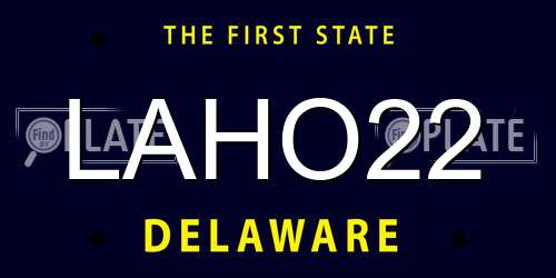 LAHO22 Delaware License Plate