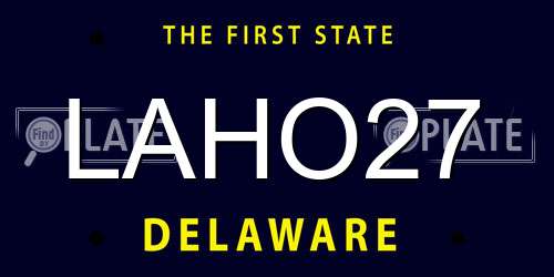 LAHO27 Delaware License Plate
