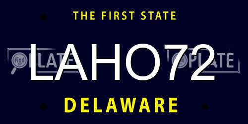 LAHO72 Delaware License Plate