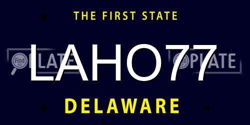 LAHO77 Delaware License Plate