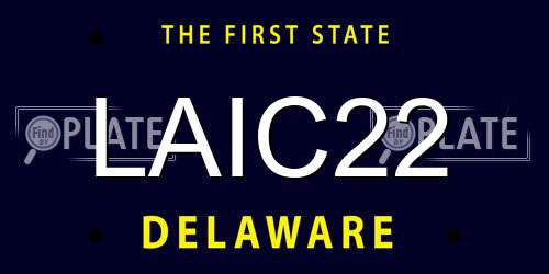 LAIC22 Delaware License Plate