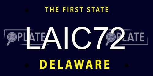 LAIC72 Delaware License Plate