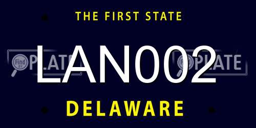 LAN002 Delaware License Plate