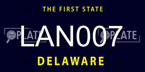 LAN007 Delaware License Plate