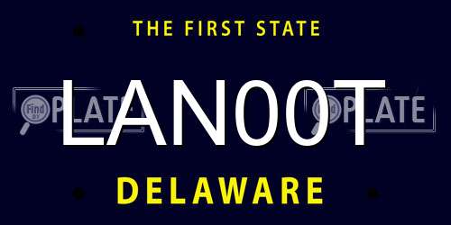 LAN00T Delaware License Plate