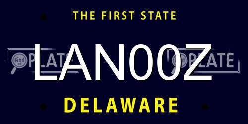 LAN00Z Delaware License Plate