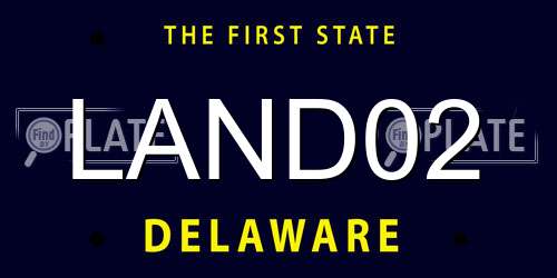LAND02 Delaware License Plate