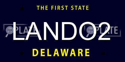 LANDO2 Delaware License Plate