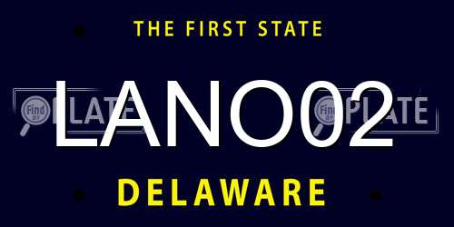 LANO02 Delaware License Plate
