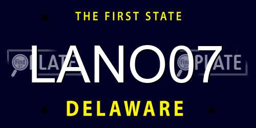 LANO07 Delaware License Plate