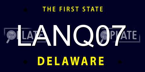 LANQ07 Delaware License Plate