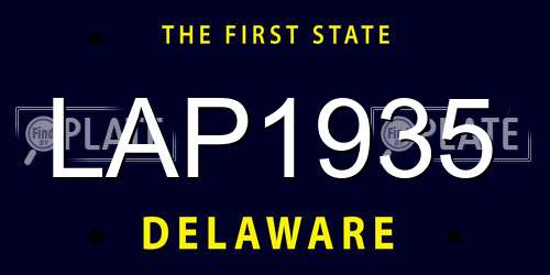 LAP1935 Delaware License Plate