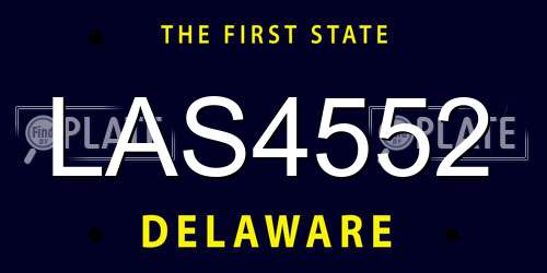 LAS4552 Delaware License Plate