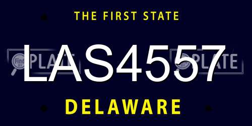 LAS4557 Delaware License Plate