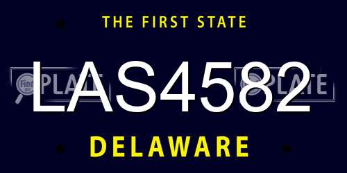 LAS4582 Delaware License Plate