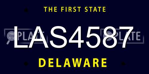 LAS4587 Delaware License Plate