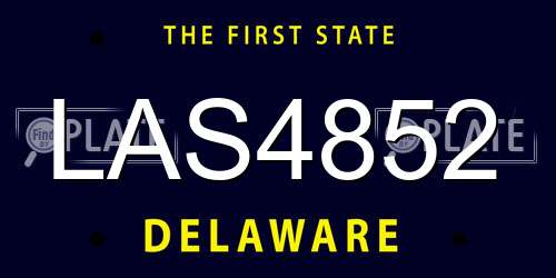 LAS4852 Delaware License Plate