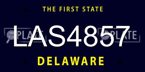 LAS4857 Delaware License Plate