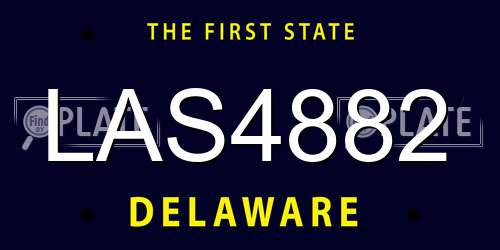 LAS4882 Delaware License Plate
