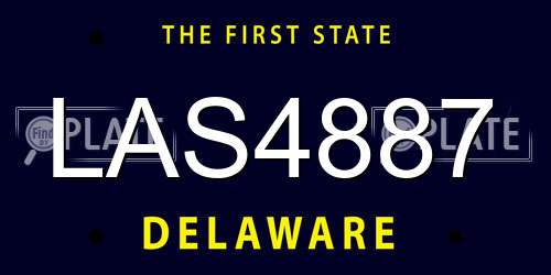 LAS4887 Delaware License Plate