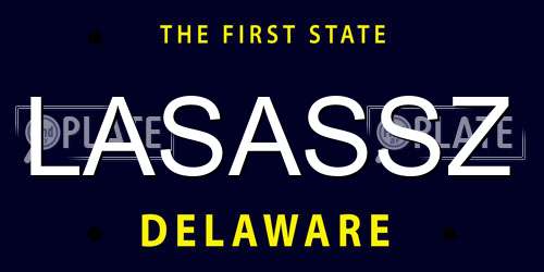 LASASSZ Delaware License Plate