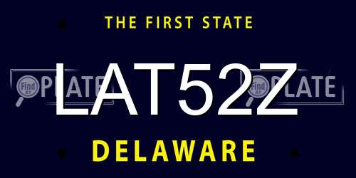 LAT52Z Delaware License Plate