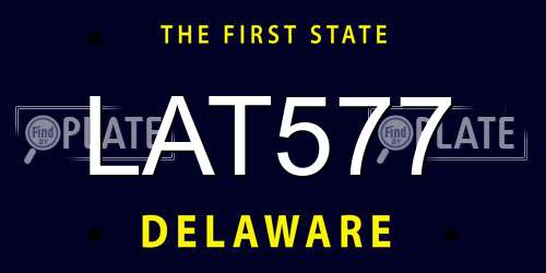 LAT577 Delaware License Plate