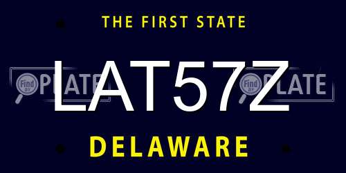 LAT57Z Delaware License Plate