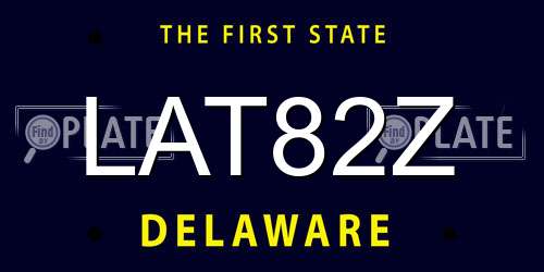 LAT82Z Delaware License Plate