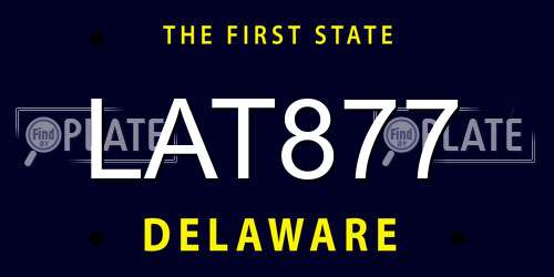 LAT877 Delaware License Plate