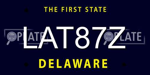LAT87Z Delaware License Plate