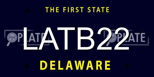 LATB22 Delaware License Plate