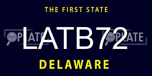 LATB72 Delaware License Plate