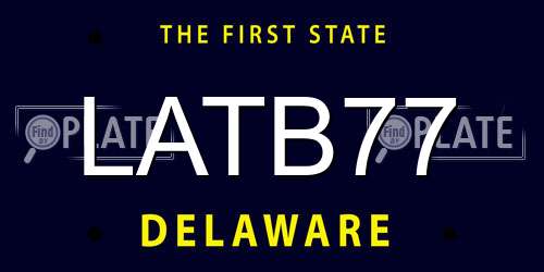 LATB77 Delaware License Plate
